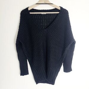 Noisy May Black Knit Drop Shoulder Sweater
